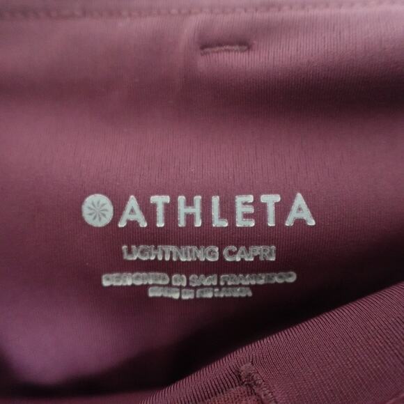Athleta Lightning Capri In Supersonic Antique Burgundy Activewear Gym Workout - Picture 6 of 10